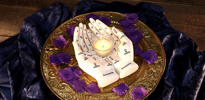 Palmist's Guide (Weiß) 22,3cm Teelichthalter