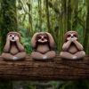 Three Wise Sloths 8cm Animals Gift Shop Essentials Pocket Money