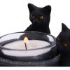 Familiar Trio Tea Light Holder 10cm Cats Every Day Is Halloween