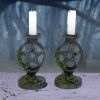 Aged Pentagram Candlesticks 13.4cm Witchcraft & Wiccan Witchcraft and Wiccan Product Guide