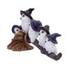 Feathered Broomstick 26cm Owls Eulen