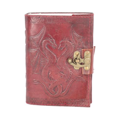 Double Dragon Leather Embossed Journal & Lock Dragons Dragons