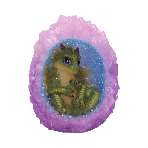 Geode Nest (Green) 12.5cm Dragons LED & Glasfaser