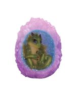 Geode Nest (Green) 12.5cm Dragons LED & Glasfaser