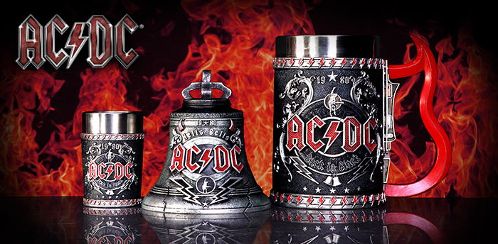 ACDC Merchandise Nemesis Now's AC/DC collection features a tankard, shot glass, hip flask and wallet.