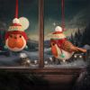 Robin Winter Bobble Hanging Ornament Animals New Arrivals