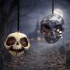 Grim and Grin Hanging Ornaments (Set of 2) Skulls Spooky Season