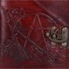 Pentagram Leather Emboss Journal+Lock(SIW) Witchcraft & Wiccan Stock Arrivals