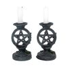 Aged Pentagram Candlesticks 13.4cm Witchcraft & Wiccan Witchcraft and Wiccan Product Guide