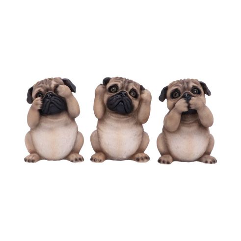 Three Wise Pugs 8.5cm Dogs Gift Shop Essentials Pocket Money