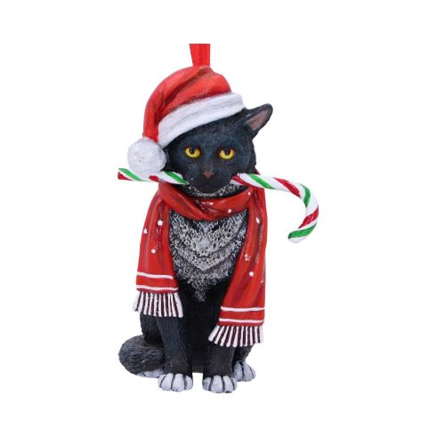 Candy Cane Cat Hanging Ornament (LP) 9cm Cats Sale Items