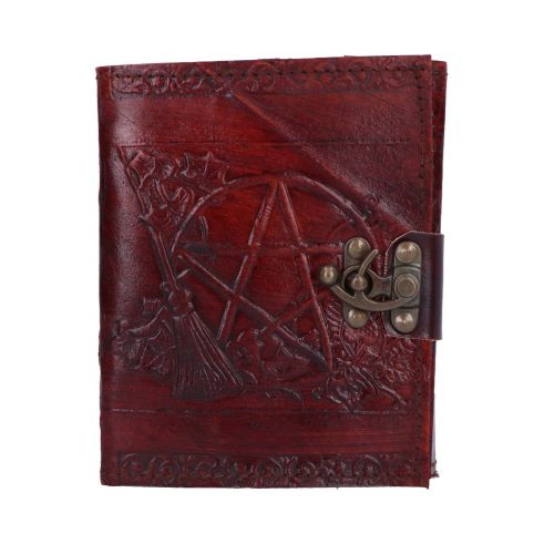 Pentagram Leather Emboss Journal+Lock(SIW) Witchcraft & Wiccan Stock Arrivals