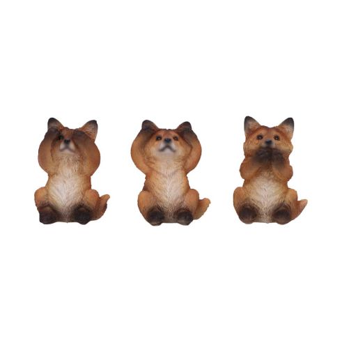 Three Wise Foxes 8.5cm Animals See No, Hear No, Speak No Evil
