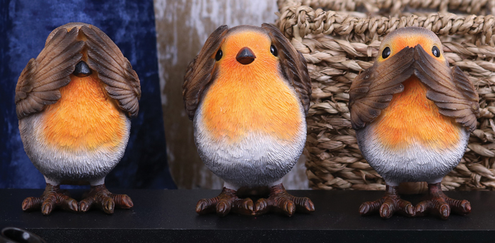 Trois Sagesses Three Wise Robins by Nemesis Now