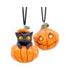 Pumpkin and Patch Hanging Ornaments (Set of 2) Cats Spooky Season