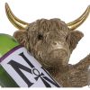 Gold Highland Cow Wine Bottle Holder Indéterminé Father's Day