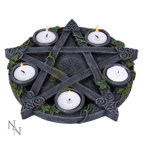 Wiccan Pentagram Tea light Holder 25.5cm Witchcraft & Wiccan Gifts Under £100