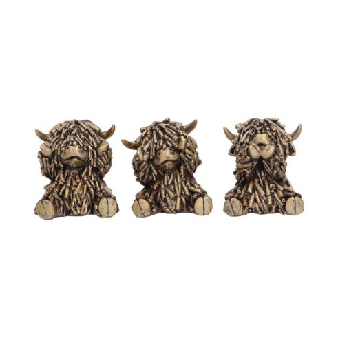 Three Wise Gold Highland Cows Indéterminé Gifts Under £100