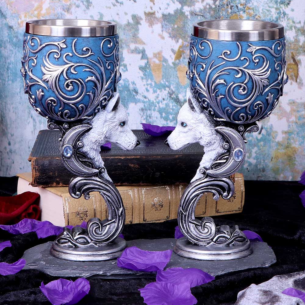 Wild at Heart Twin Wolf Heart Set of Two Goblets