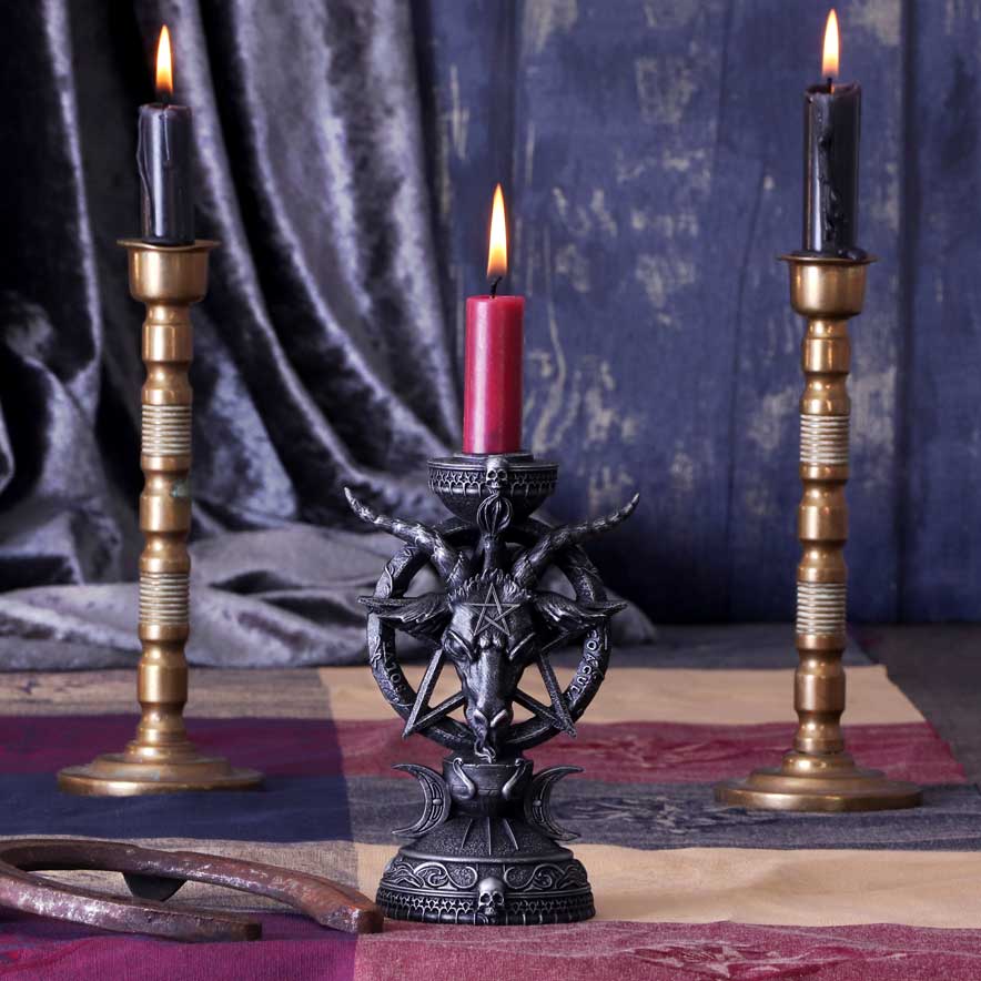 Baphomet Candle Holder 15.5cm – Gothic Occult Decor