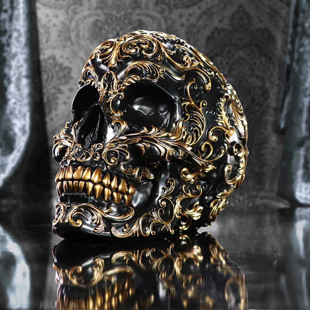 Renaissance Black and Gold Skull