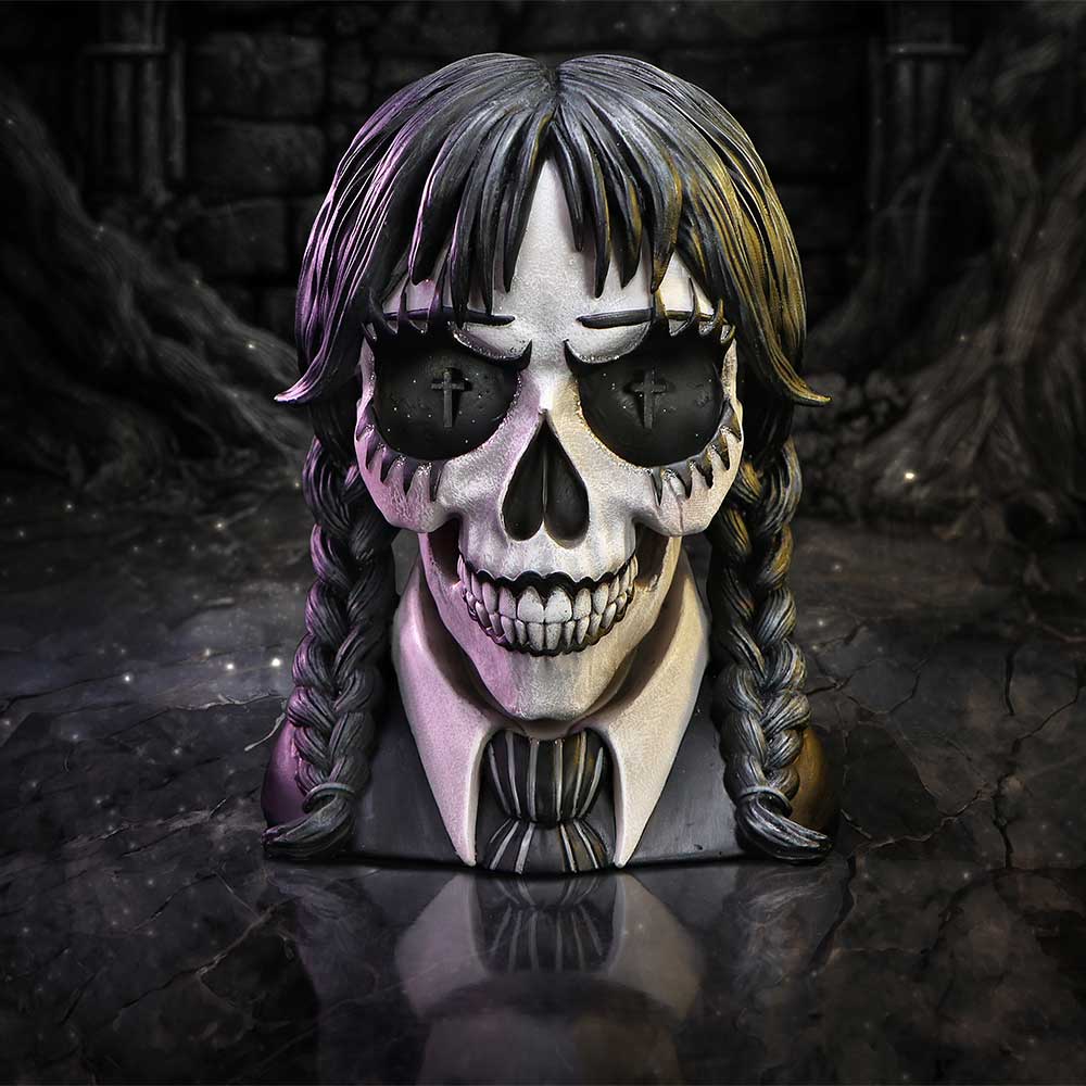 Dark Glare Gothic School Girl Skull by Nemesis Now