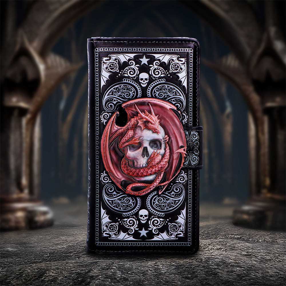 Skull Embrace Gothic Purse with Dragon Art
