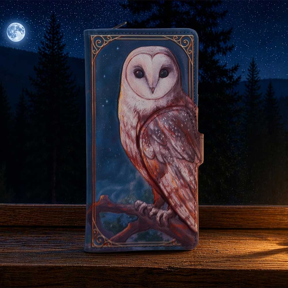 Moonlit Flight Owl Embossed Purse 18.5cm