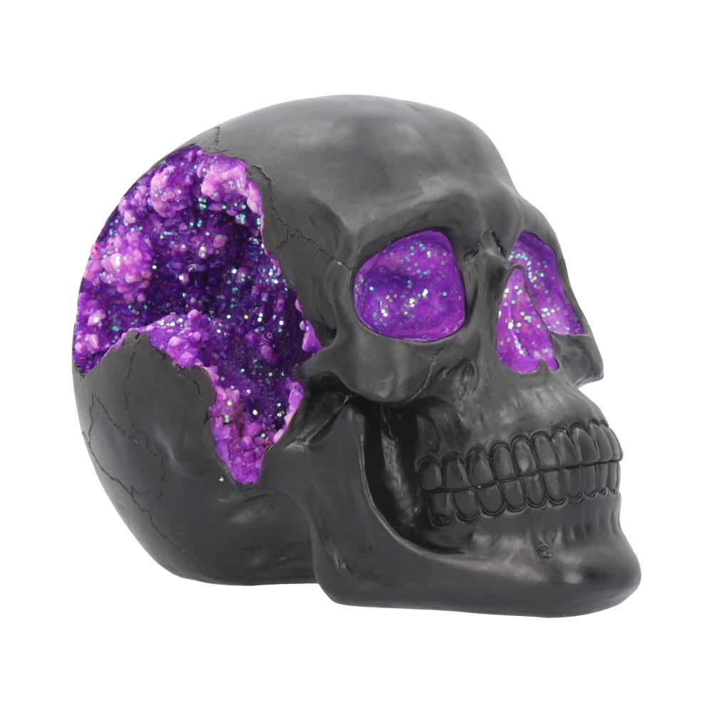 X171- (1 Count) Purple Opal 22mm x 15mm Skull Silicone Focal Bead