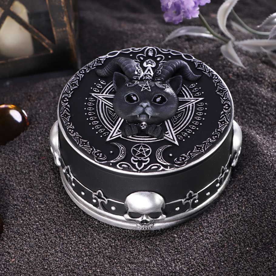 Boîte à Bijoux Noir Pawzuph Nemesis Now - 10.8cm, Résine Peinte Main - Style Gothique