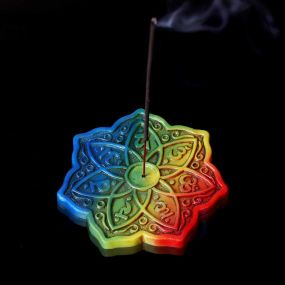 Rainbow Meditation Incense Burner 12cm (Set of 4)