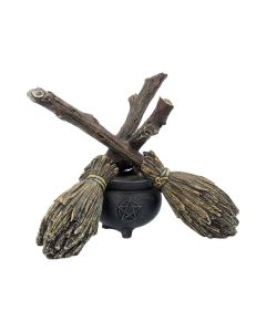 Broomstick Crystal Ball Holder 17cm Witchcraft & Wiccan Back in Stock