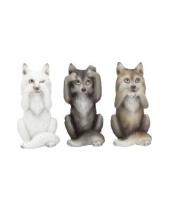 Three Wise Wolves 10cm Wolves Figurines