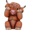 Three Wise Highland Cows 9.6cm Animals Stock Arrivals