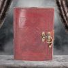 Pentagram Leather Journal w/lock 15 x 21cm Witchcraft & Wiccan Back in Stock