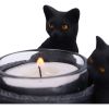 Familiar Trio Tea Light Holder 10cm Cats Out Of Stock