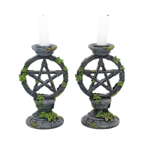 Wiccan Pentagram Candlesticks 15cm (Set of 2) Witchcraft & Wiccan Gifts Under £100