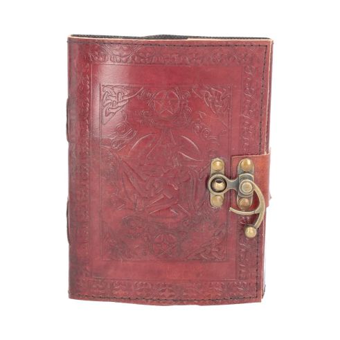 Pentagram Leather Journal w/lock 15 x 21cm Witchcraft & Wiccan Back in Stock