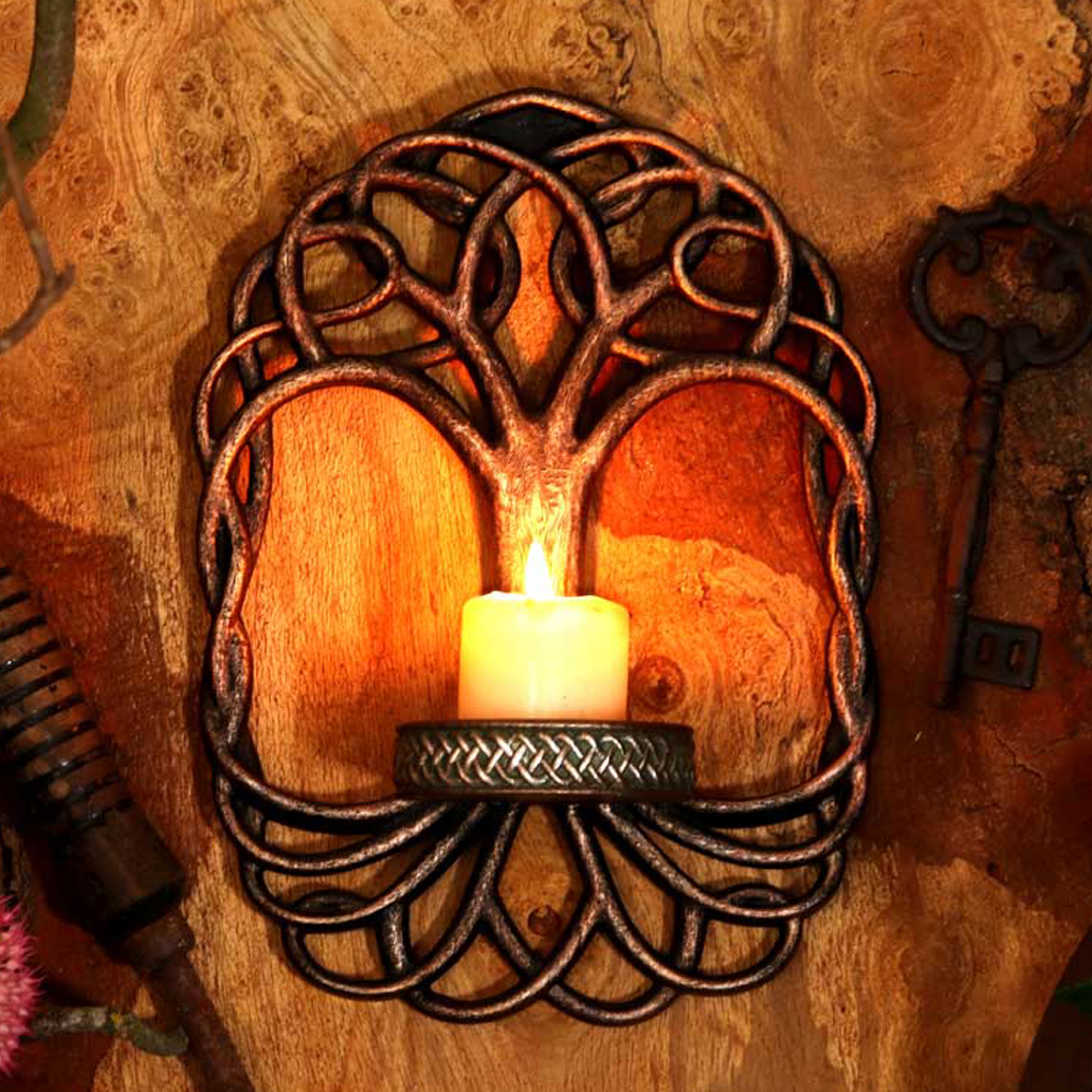 Celtic Tree of Life Wall Hanging Candle Holder