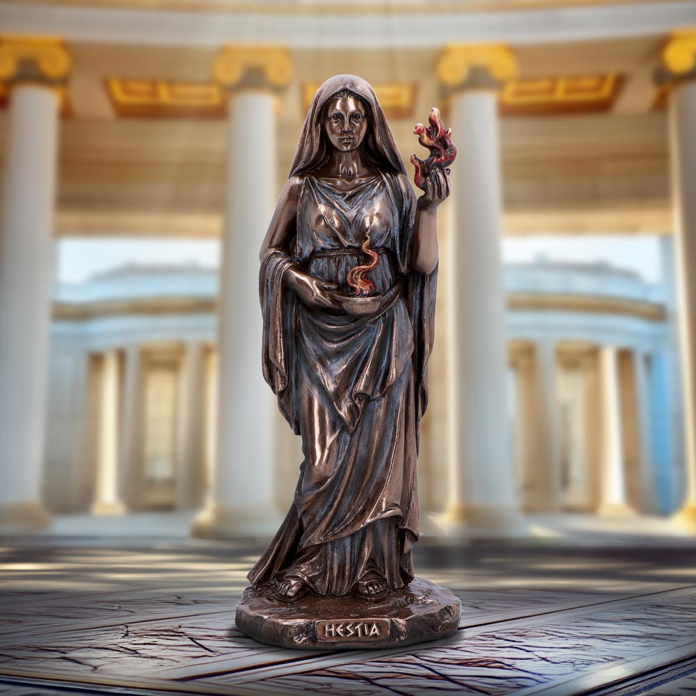 Hestia Goddess of Home and Hearth Bronze Figurine