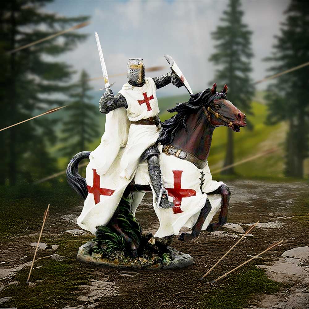 Take to Your Steed  Medieval Templar Knight Figurine