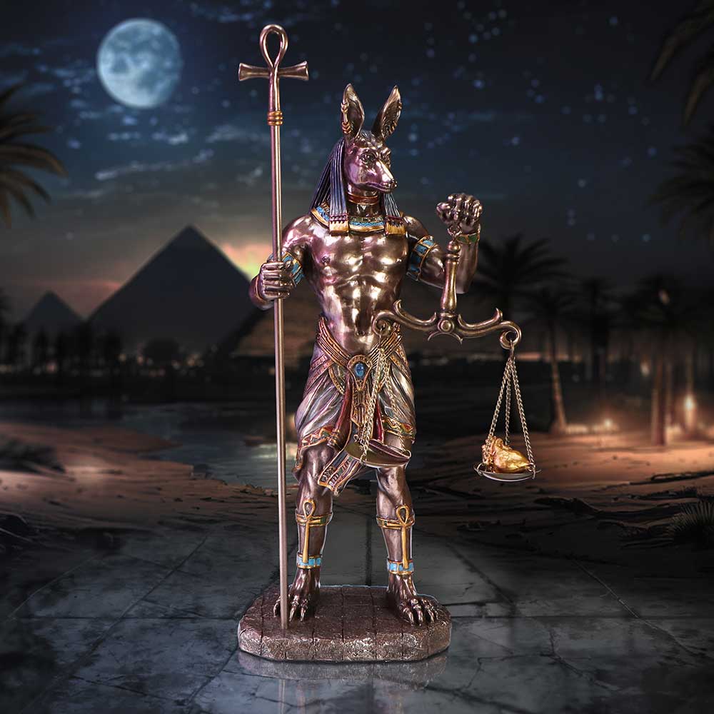 Bronzed Anubis Figurine  Guardian of the Tombs, Symbol of Justice