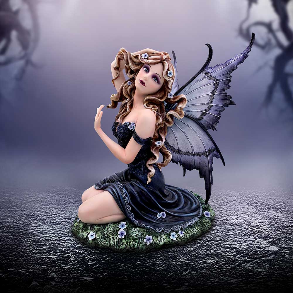 Lavender  Enchanted Kneeling Fairy Figurine
