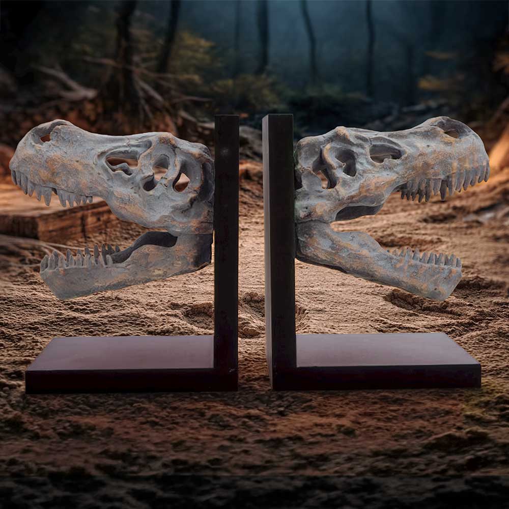 Tyrannossaurus Rex Skull Bookends 17.1cm