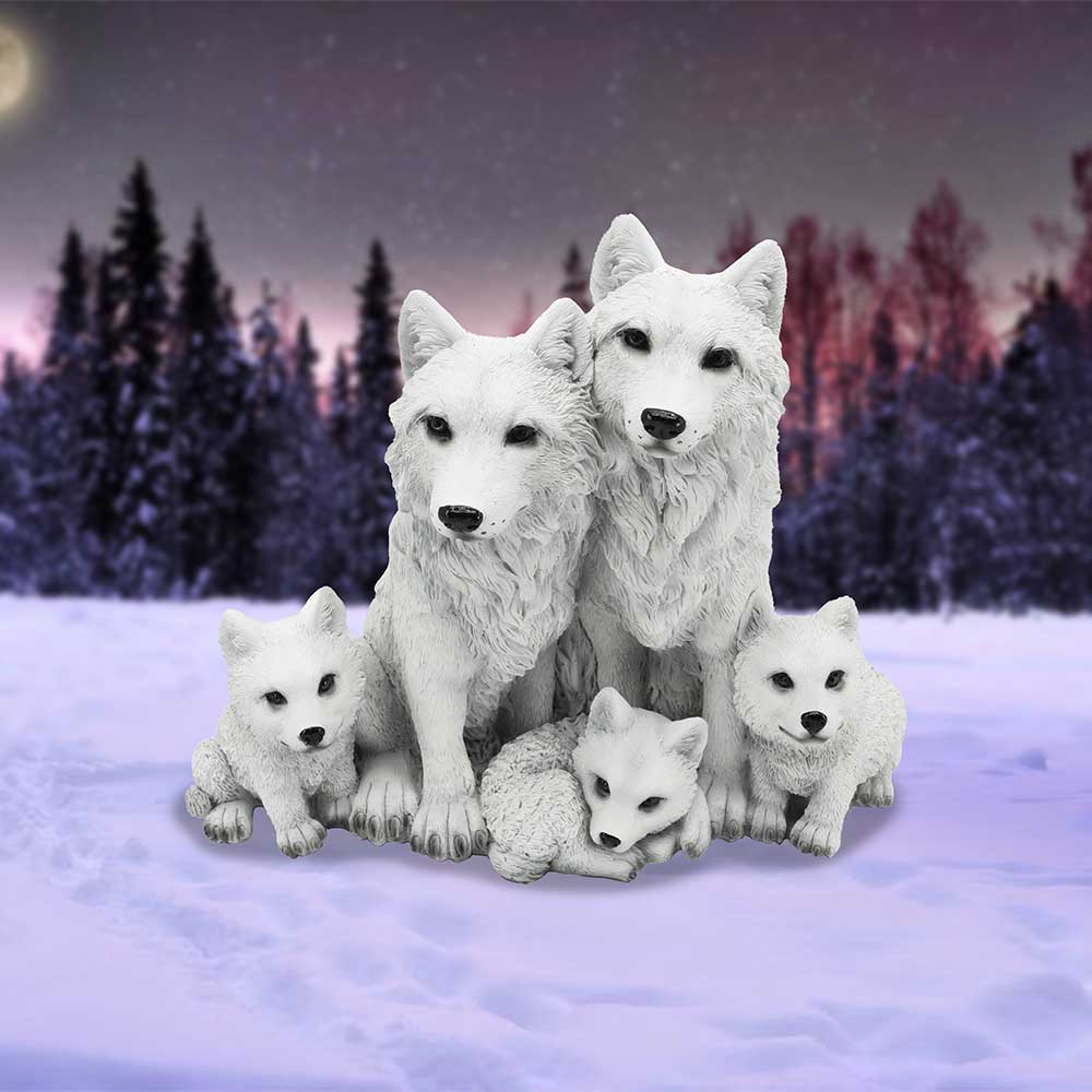 Protected Pups Wolf and Cubs Figurine