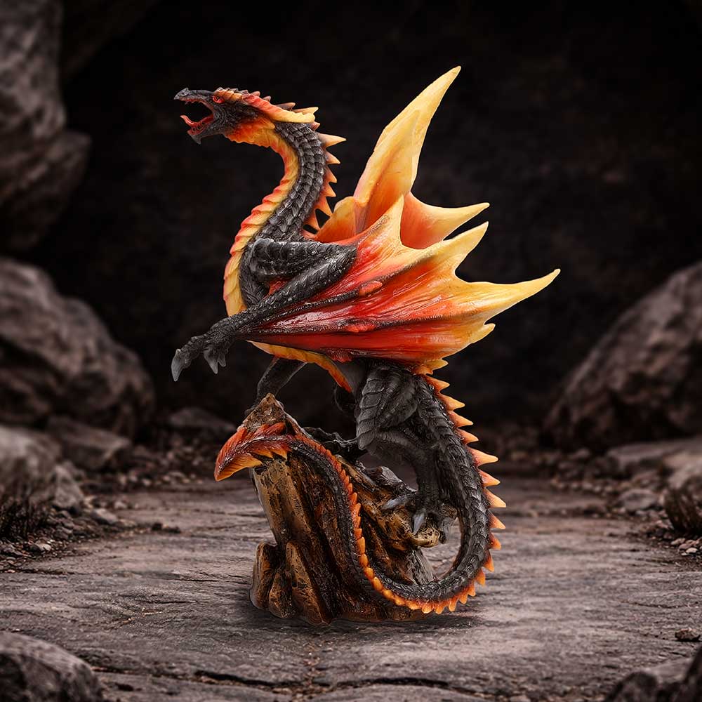 Obsidian Inferno Dragon Figurine 23.7cm