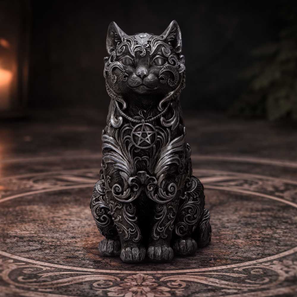 Hexbound Familiar Silver Cat Figurine 23cm
