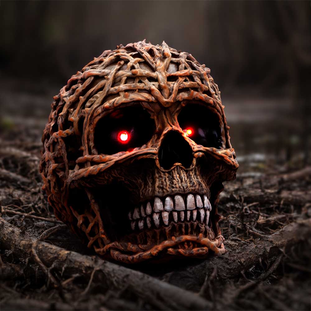 Rooted Vine Skull LED Figurine 15.8cm